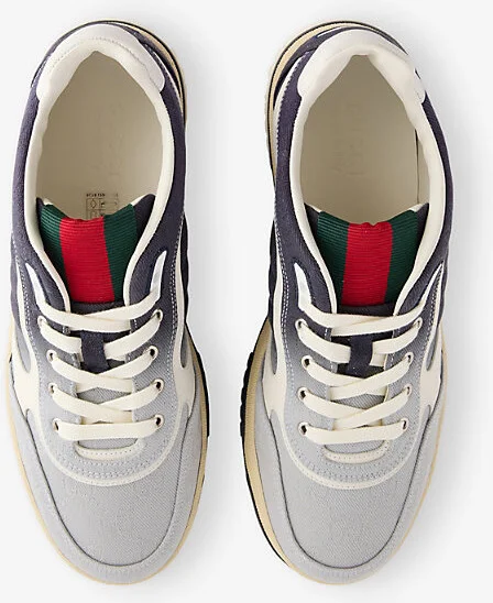 Mens Blue White Denim Kids' Reweb Logo Denim Low-Top Trainers Eur 41 / 7 Uk Men - Image 2