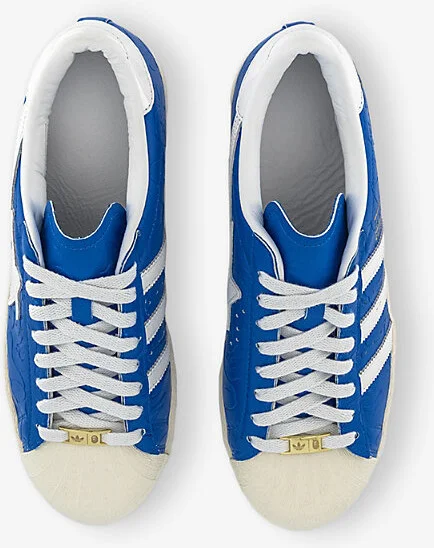 Mens Blue White Off White Adidas x Bape Superstar V Leather Low-Top Trainers Eur 46 / 12 Uk Men - Image 2