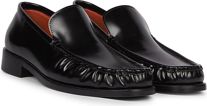 Men's Boafer Leather Loafers - Black - Size 12 - Image 2