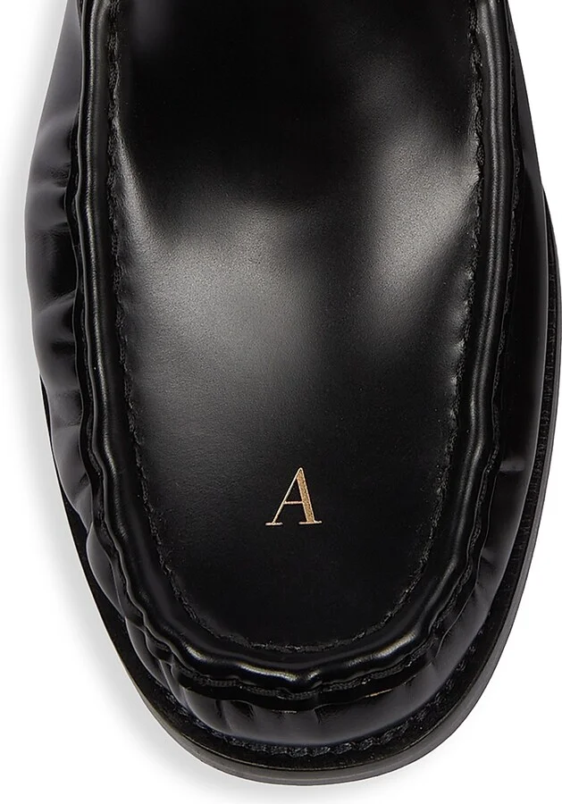 Men's Boafer Leather Loafers - Black - Size 12 - Image 4