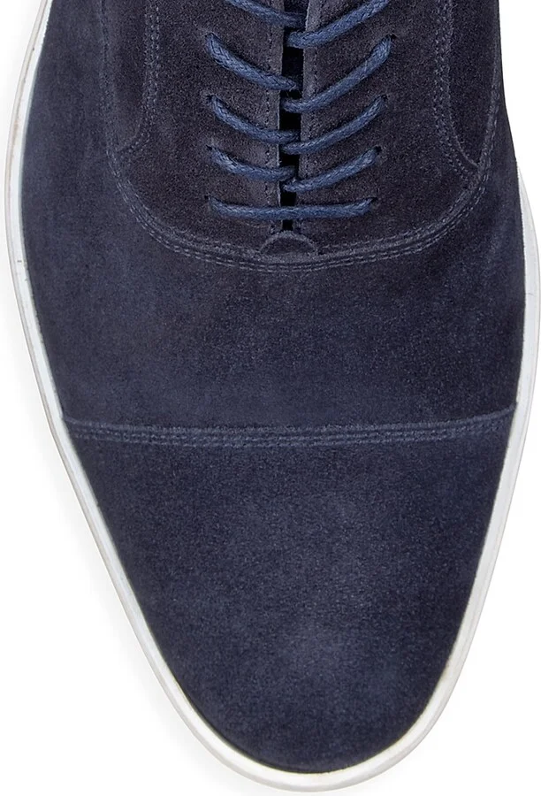 Men's Bolivar Cap-Toe Suede Oxfords - Navy - Size 8.5 - Image 4