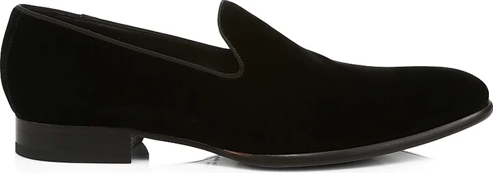 Men's Bolton Velvet Formal Loafers - Black - Size 8