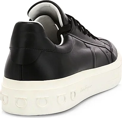 Men's Borg Quilted Logo Leather Runners - Black - Size 5.5 - Image 3