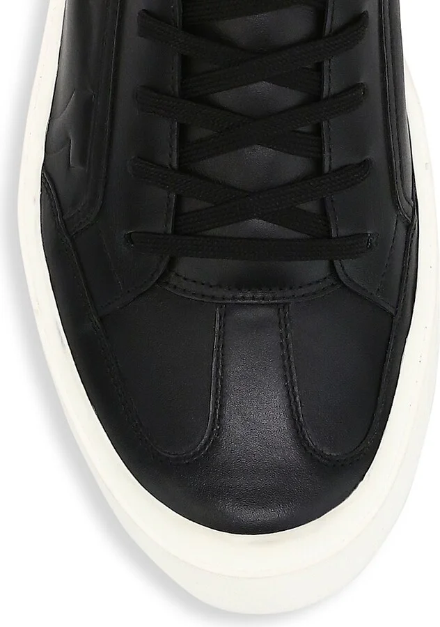 Men's Borg Quilted Logo Leather Runners - Black - Size 5.5 - Image 4