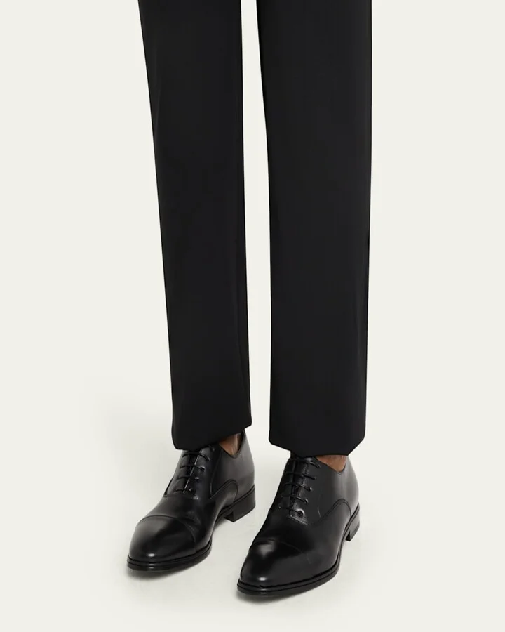 Men's Boston Brogue Leather Cap-Toe Oxfords - Image 2