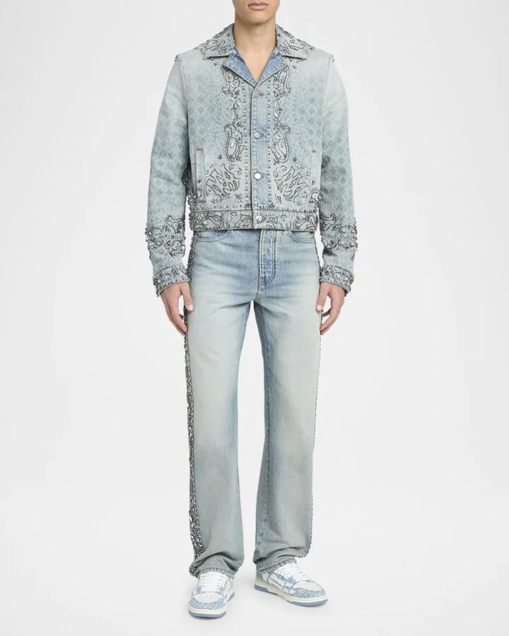 Men's Boucle and Leather Skel Top Sneakers - Image 6