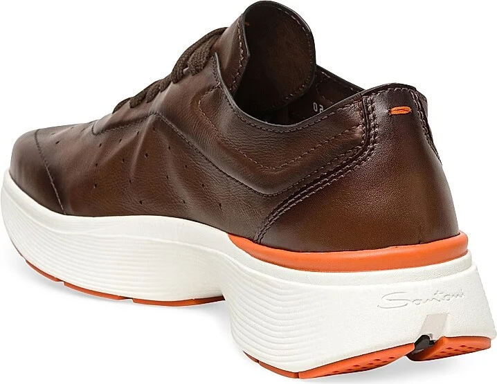 Men's Bounce Leather Low-Top Sneakers - Brown - Size 7 - Image 3