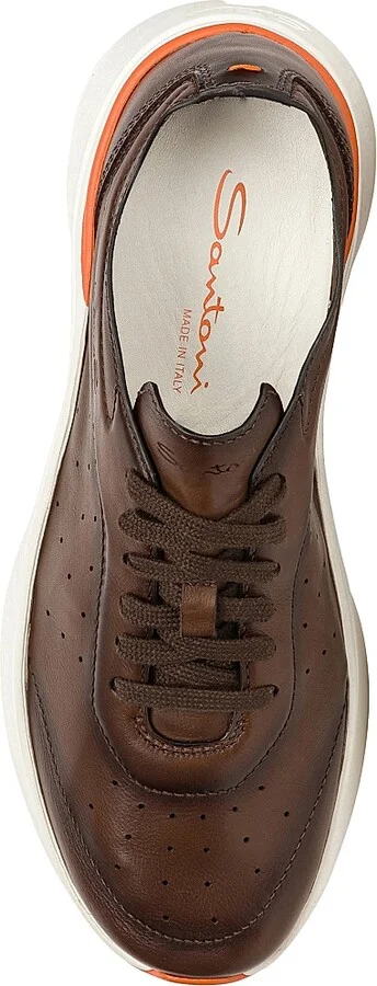 Men's Bounce Leather Low-Top Sneakers - Brown - Size 7 - Image 4