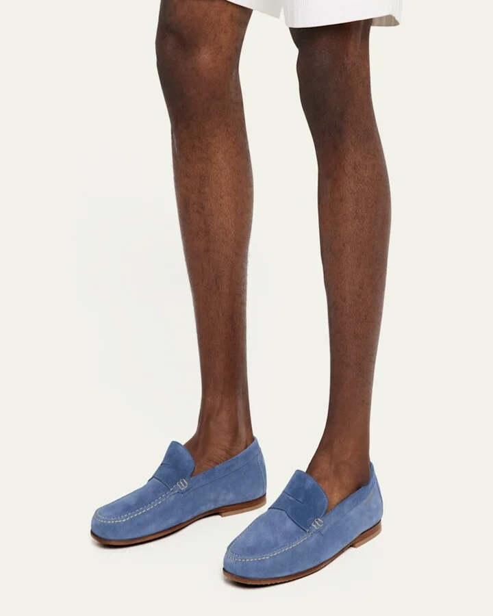 Men's Brady Suede Penny Loafers - Image 6