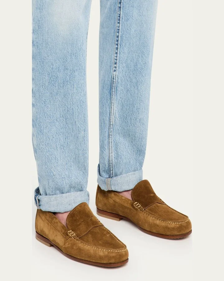 Men's Brady Suede Penny Loafers - Image 9