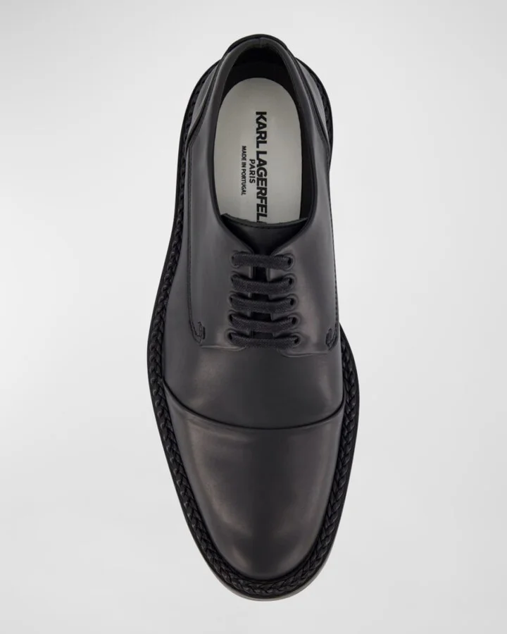 Men's Braided Welt Cap Toe Derby Shoes - Image 2