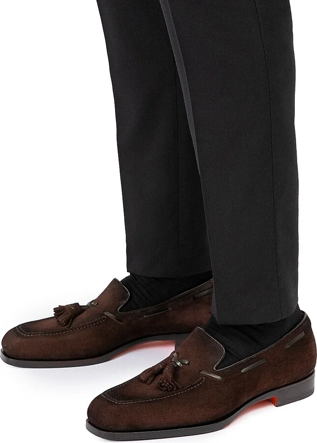 Men's Brando Tassel Suede Loafers - Dark Brown - Size 9 - Image 5