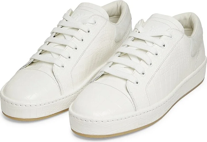 Men's Brazilieiro Axia Embossed-Leather Sneakers - Bianco - Size 7 - Image 2