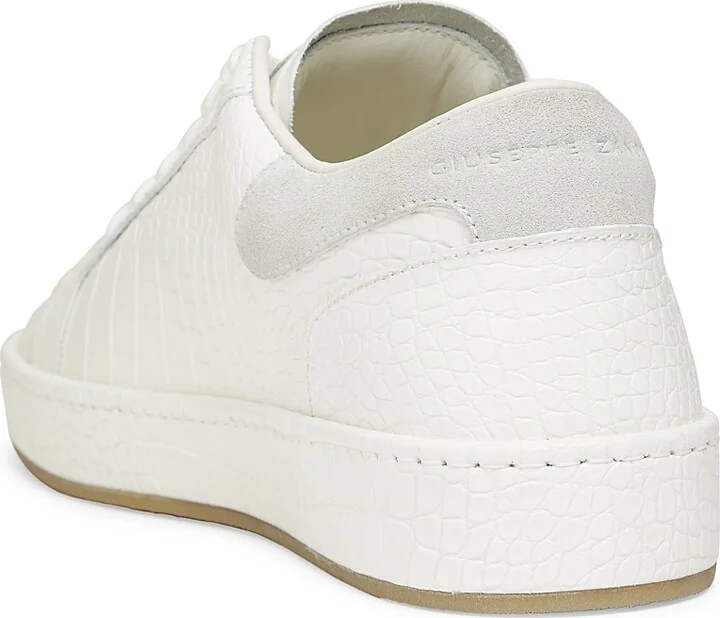 Men's Brazilieiro Axia Embossed-Leather Sneakers - Bianco - Size 7 - Image 3