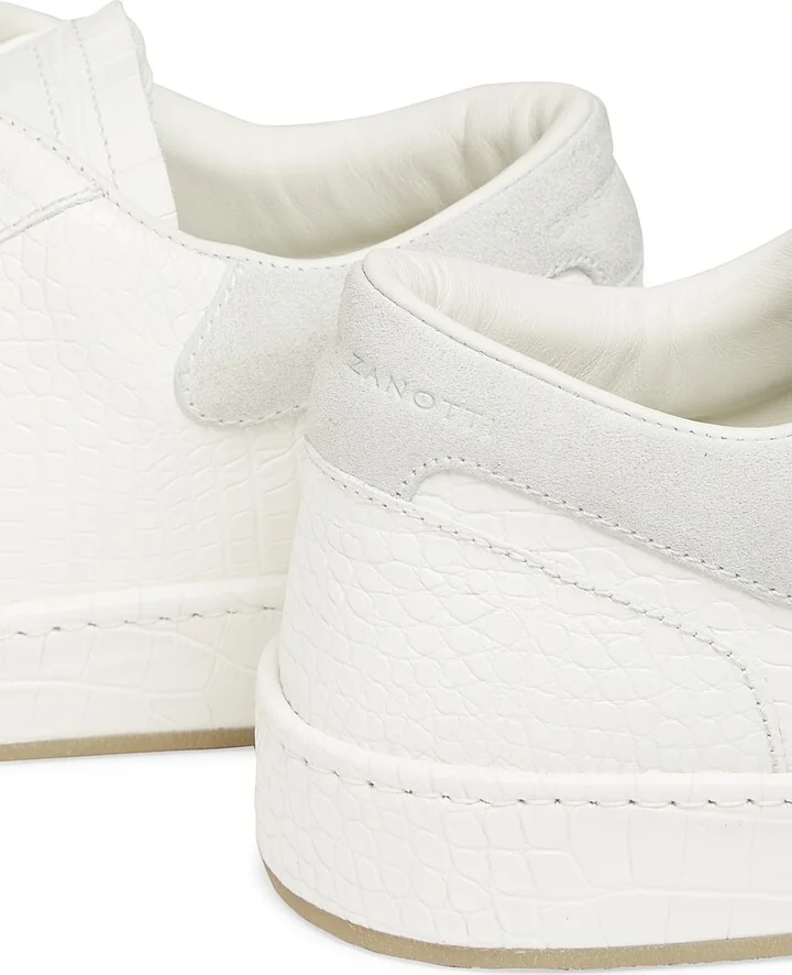 Men's Brazilieiro Axia Embossed-Leather Sneakers - Bianco - Size 7 - Image 5
