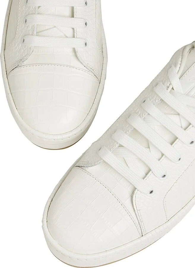Men's Brazilieiro Axia Embossed-Leather Sneakers - Bianco - Size 7 - Image 6