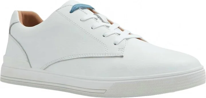 Men's Brentford Sneaker, White Leather Lace Up Shoes