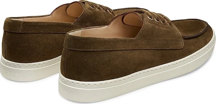 Men's Bristol Leather Boat Shoes - Olive - Size 10 - Image 3