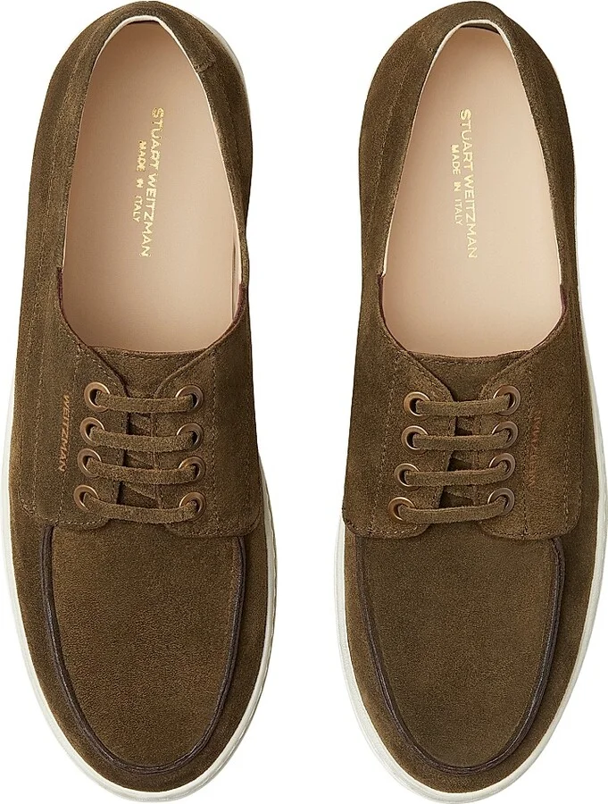 Men's Bristol Leather Boat Shoes - Olive - Size 10 - Image 4
