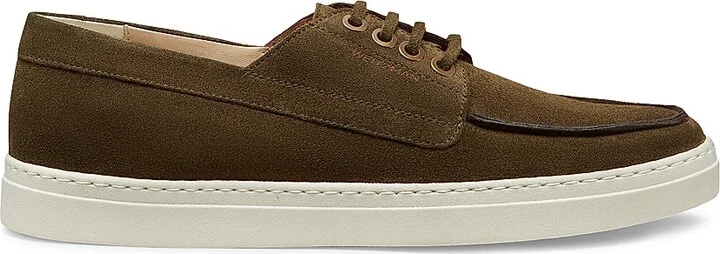 Men's Bristol Leather Boat Shoes - Olive - Size 10