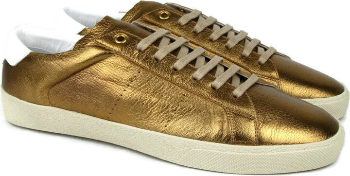 Men's Bronze Metallic Leather SL06 Sneakers (42 EU / 9 US) - Image 2