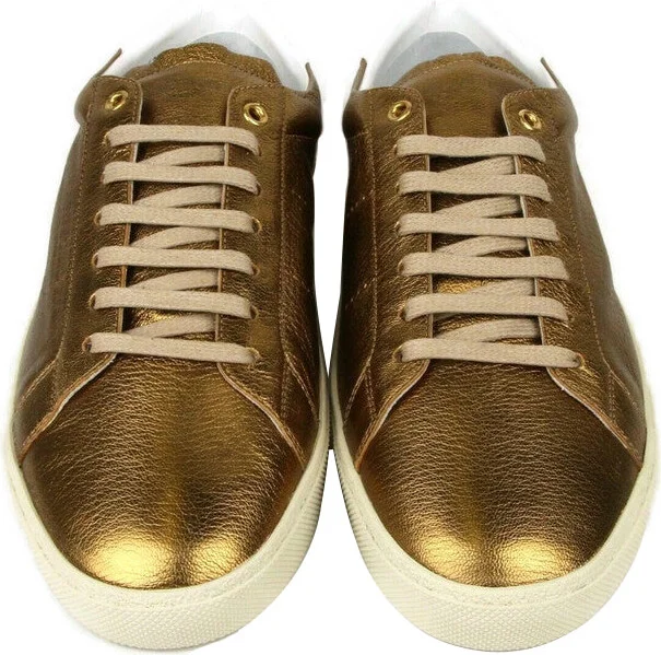 Men's Bronze Metallic Leather SL06 Sneakers (42 EU / 9 US) - Image 4