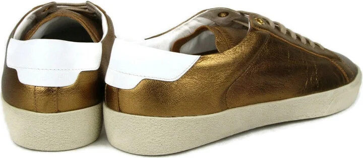 Men's Bronze Metallic Leather SL06 Sneakers (42 EU / 9 US) - Image 6
