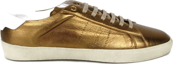 Men's Bronze Metallic Leather SL06 Sneakers (42 EU / 9 US) - Image 7