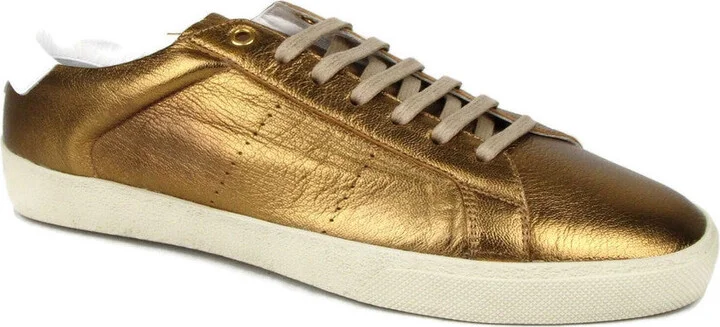 Men's Bronze Metallic Leather SL06 Sneakers (42 EU / 9 US) - Image 9