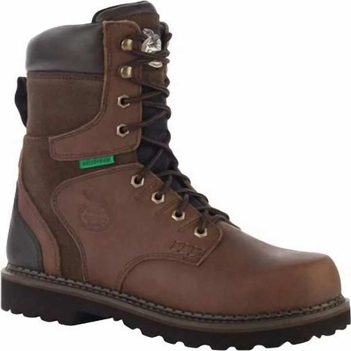 Men's Brookville Steel Toe Waterproof Work Boot - Wide Width In Dark Brown