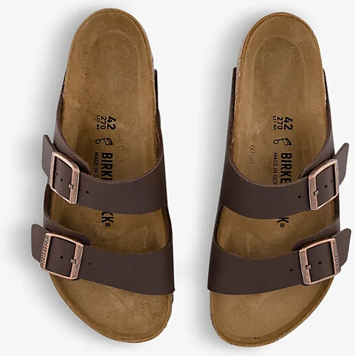 Mens Brown Arizona Double-Strap Leather Sandals Eur 42 / 8 Uk Men - Image 2