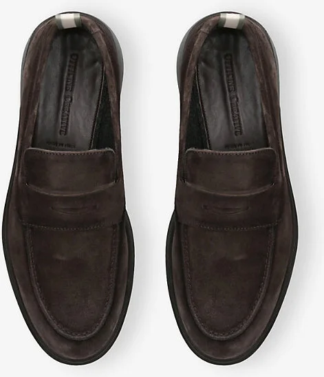 Mens Brown Bones Slip-On Suede Loafers Eur 41 / 7 Uk Men - Image 2