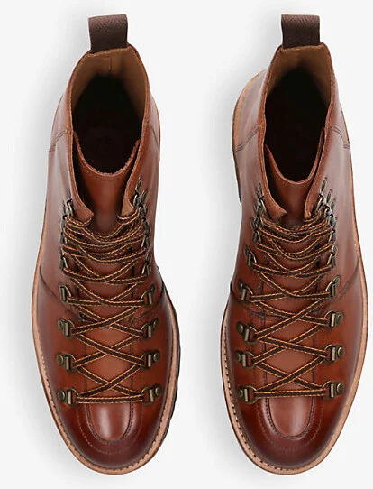 Mens Brown Brady Mid-Top Lace-Up Leather Boots Eur 40 / 6 Uk Men - Image 2