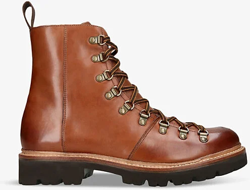 Mens Brown Brady Mid-Top Lace-Up Leather Boots Eur 40 / 6 Uk Men