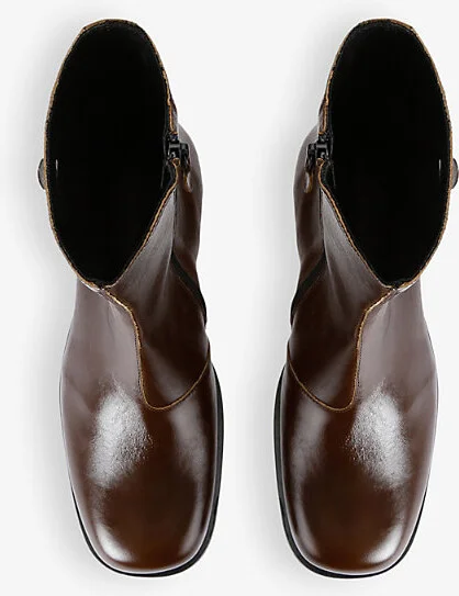 Mens Brown Camion Leather Ankle Boots Eur 41 / 7 Uk Men - Image 2