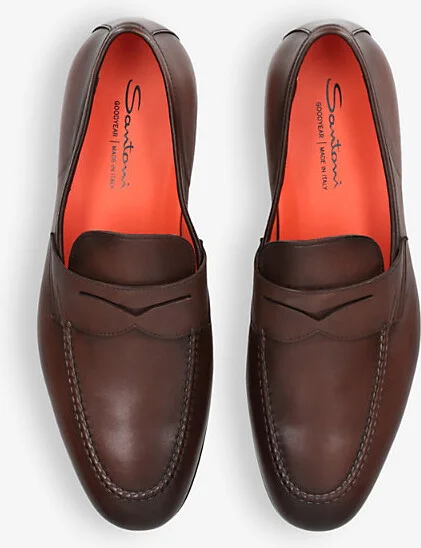 Mens Brown Carlos Flex Leather Loafers Eur 40 / 6 Uk Men - Image 2