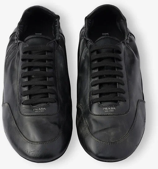 Mens Brown Collapse Leather Low-Top Trainers Eur 45.5 / 11.5 Uk Men - Image 3