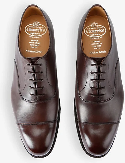 Mens Brown Consul Leather Oxford Shoes Eur 44 / 10 Uk Men - Image 2