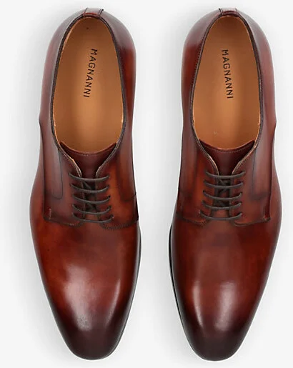 Mens Brown Contemporary Leather Derby Shoes Eur 46 / 12 Uk Men - Image 2
