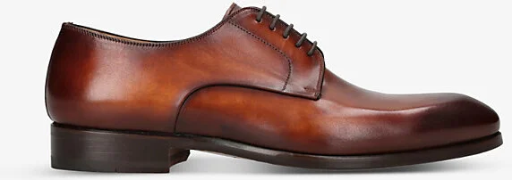 Mens Brown Contemporary Leather Derby Shoes Eur 46 / 12 Uk Men