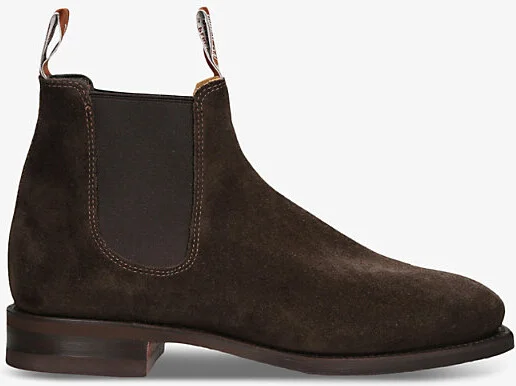 Mens Brown Craftsman Elasticated-Panel Suede Ankle Boots Eur 40 / 6 Uk Men
