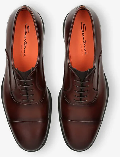 Mens Brown Easy Leather Oxford Shoes Eur 44.5 / 10.5 Uk Men - Image 2