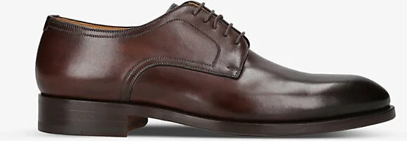Mens Brown Flex Leather Derby Shoes Eur 43.5 / 9.5 Uk Men