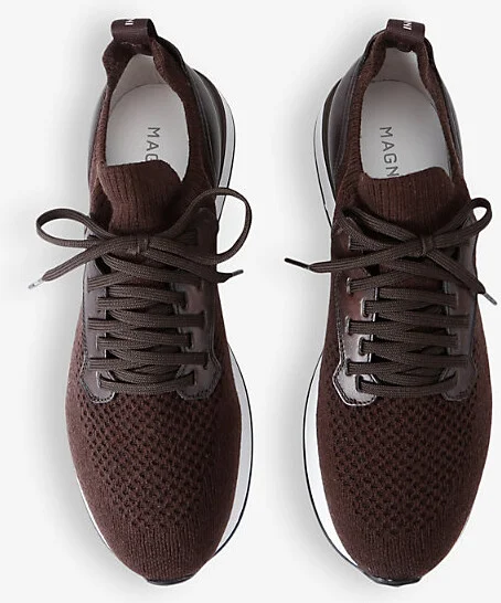 Mens Brown Grafton Knitted Low-Top Trainers Eur 41 / 7 Uk Men - Image 2