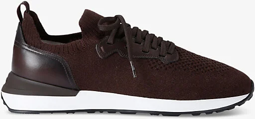 Mens Brown Grafton Knitted Low-Top Trainers Eur 41 / 7 Uk Men