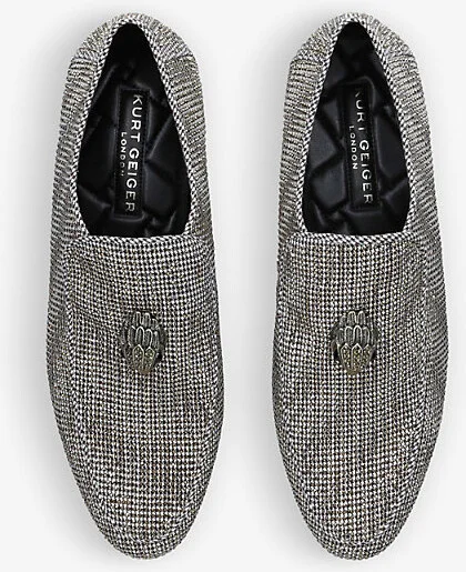 Mens Brown Hugh Eagle-Embellished Woven Loafers Eur 46 / 12 Uk Men - Image 2
