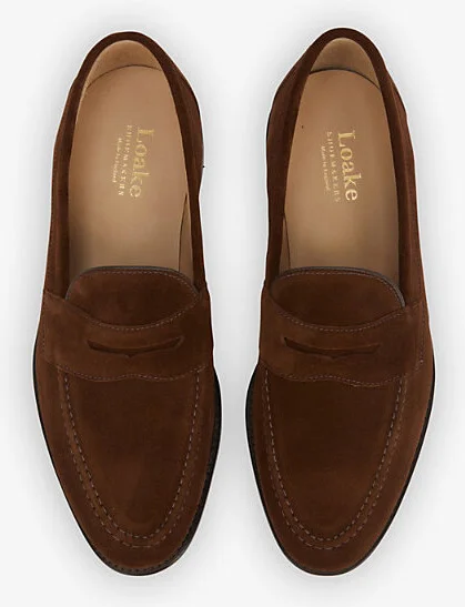 Mens Brown Imperial Strap Suede-Texture Leather Loafers Eur 44 / 10 Uk Men - Image 2