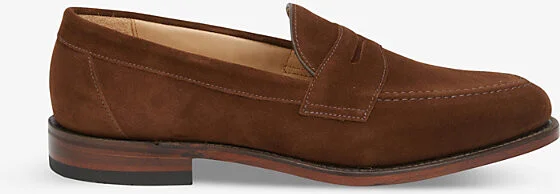 Mens Brown Imperial Strap Suede-Texture Leather Loafers Eur 44 / 10 Uk Men