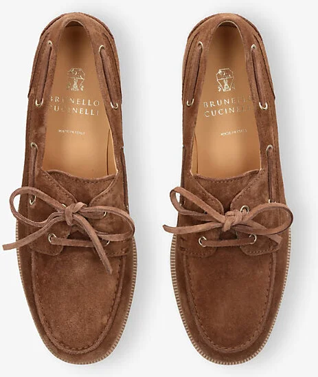 Mens Brown Lace-Up Suede Boat Shoes Eur 41 / 7 Uk Men - Image 2