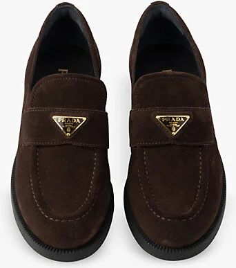 Mens Brown Logo-Plaque Chunky-Sole Suede Loafers Eur 37.5 / 4.5 Uk Women - Image 2